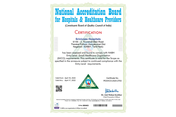 Entry-level accreditation of the NABH